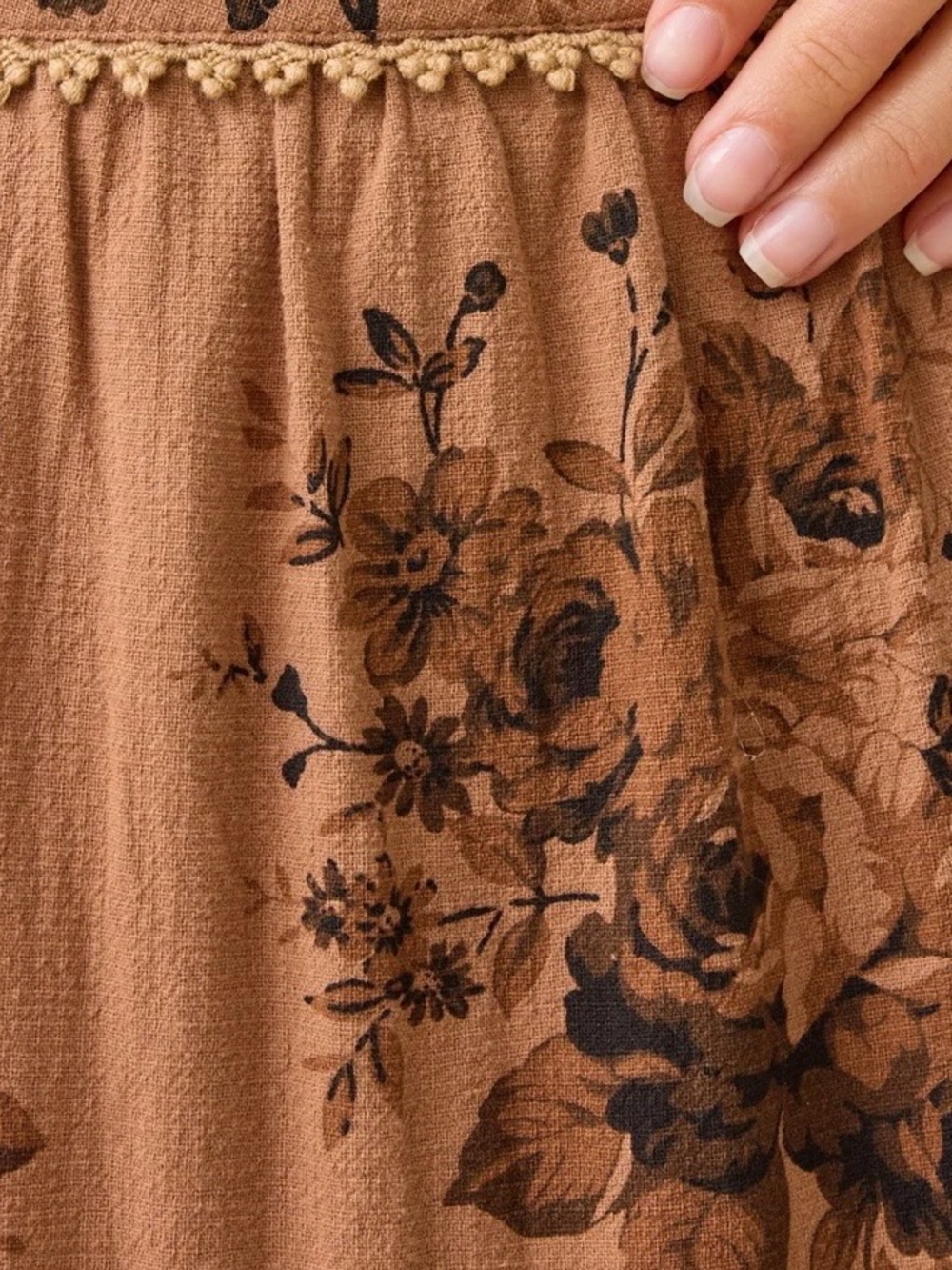 NEW Altar’d State Brown Floral Maxi Skirt Size Medium NWT - Picture 2 of 8